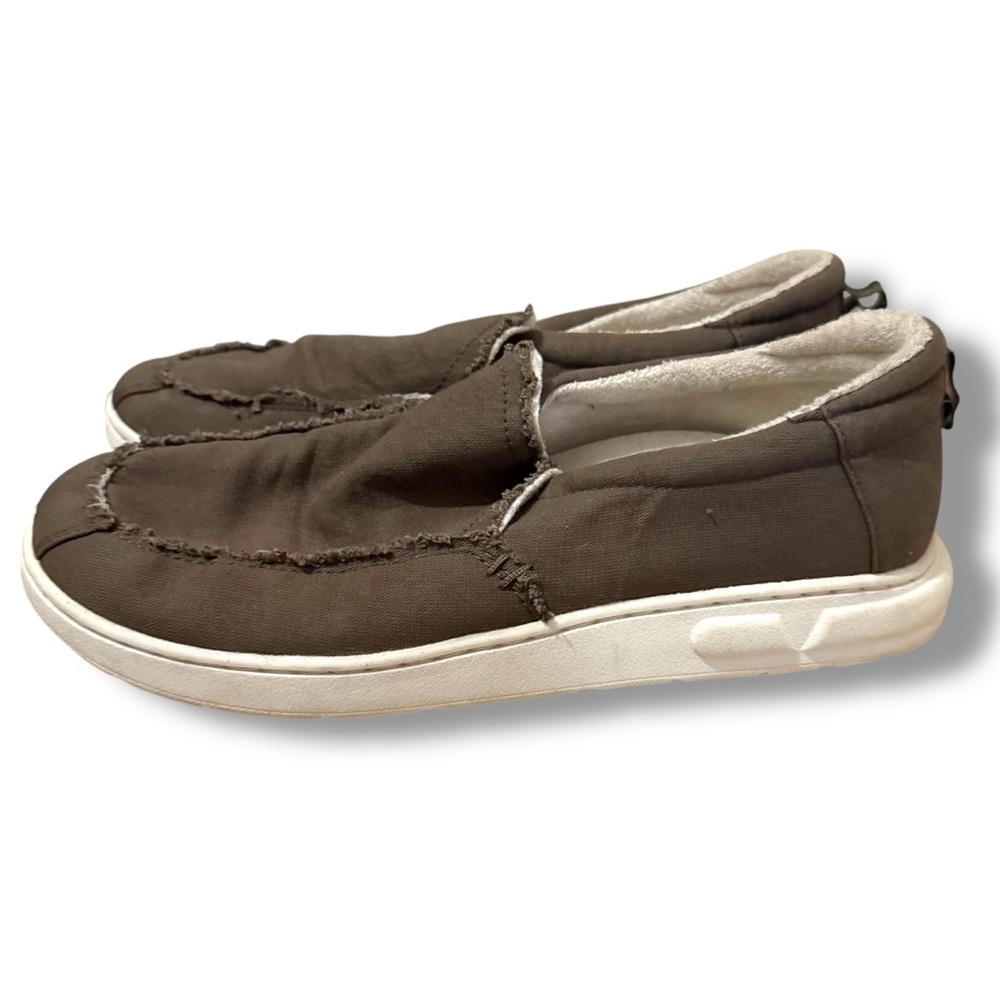 Vionic Beach Seaview Men's Casual Brown Slip-On Shoes Loafers Canvas Fabric